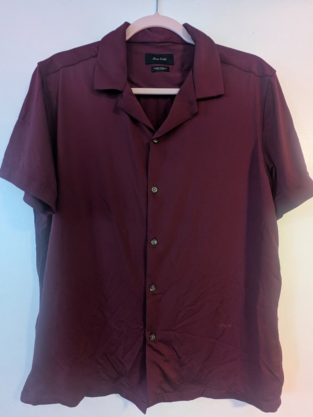 Porter & Ash burgundy kinetic stretch shirt